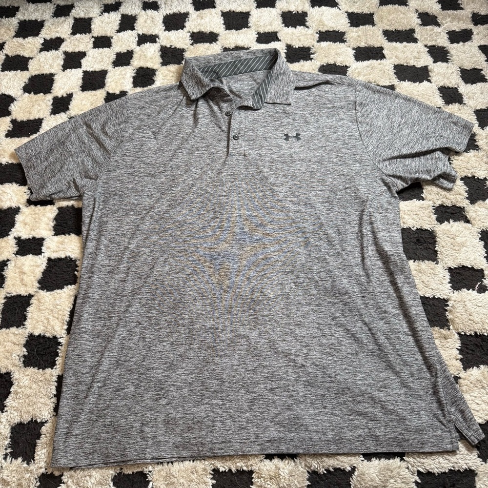 Under Armour Gray Polo Shirt Moisture-Wicking Athletic